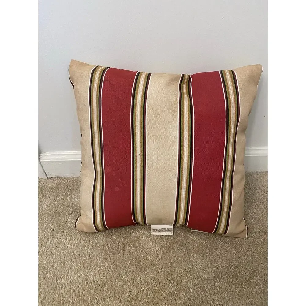 Set of 3 Hampton Bay Coastal Lobster & Stripe Throw Pillows Nautical Beach Decor